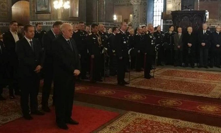 Στη δοξολογία στο ναό της Αγίας Σοφίας για την επέτειο της 25ης Μαρτίου 1821 ως εκπρόσωπος της κυβέρνησης.